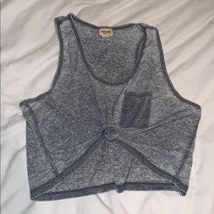 Basic oversized crop top wit pocket